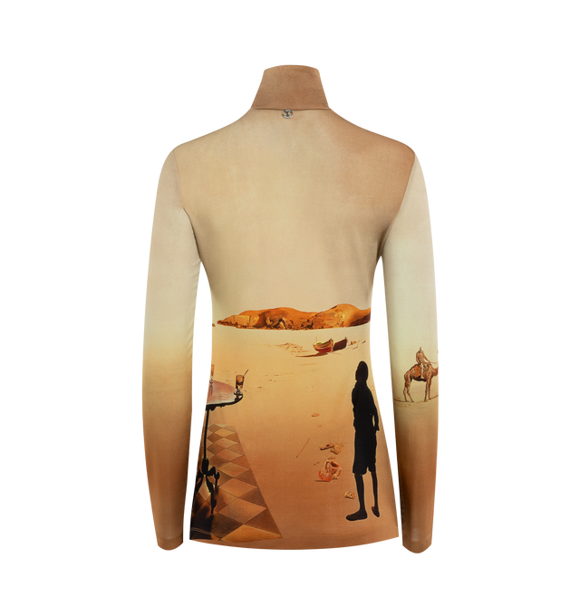 LONG SLEEVE HIGH NECK PRINTED TOP (WOMENS)