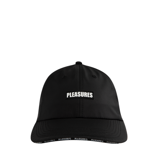 Image 1 of 2 - BLACK - PLEASURES Impact Sport Cap featuring 6-panel cap, embroidered eyelets, front embroidered logo and curved brim. Nylon.  