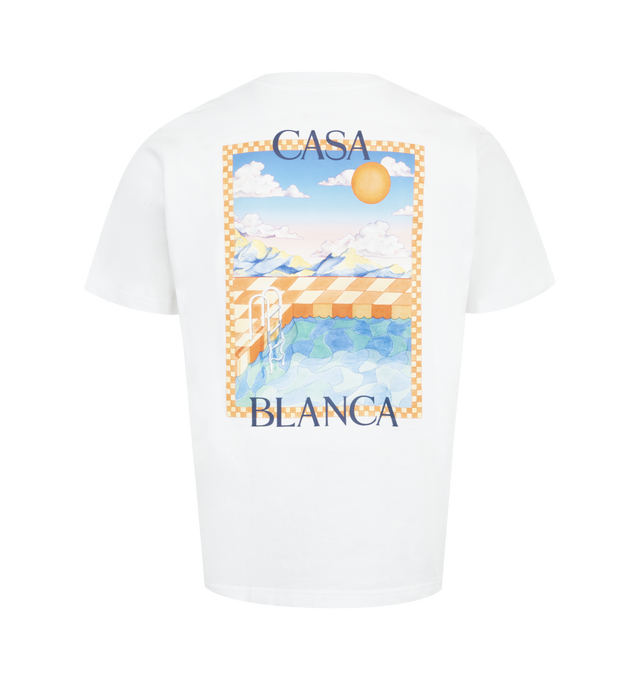 Image 2 of 2 - WHITE - Casablanca Surreal Pool t-shirt is a short-sleeve printed design crafted from organic cotton fabric and feature hand-painted scenes created especially for the collection. Completed with a classic crew neck. 100% organic cotton. Made in Portugal. 