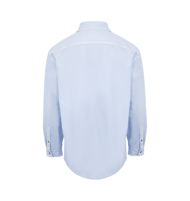 Image 2 of 2 - BLUE - Loewe Men's Shirt in lighweight garment dye cotton featuring buttoned chest flap pockets. Relaxed fit, regular length, classic collar, button front fastening, buttoned cuffs, buttoned chest flap pockets with Anagram embroidery placed on chest pocket. Cotton. Made in Italy. 