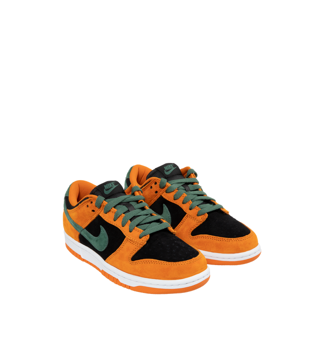 Image 2 of 5 - ORANGE - Nike Dunk Low SP Sneakers (Mens) is a lace-up style with Nike swooshes at the sides, suede uppers, and mesh tongues.  