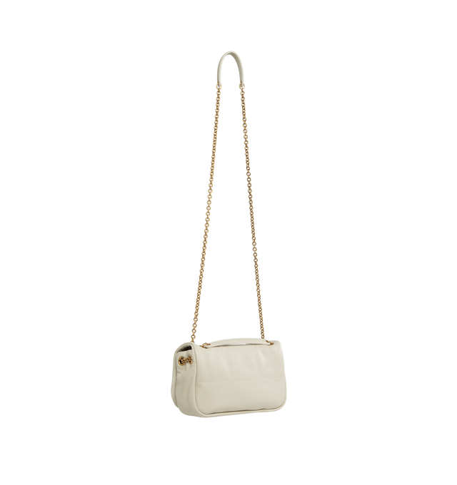 Image 2 of 3 - WHITE - SAINT LAURENT Jamie 4.3 Mini Chain Bag featuring magnetic snap closure, one flat pocket, quilted overstitching and sliding leather and chain strap. 7.9" X 4.7" X 2.8". 100% lambskin. 