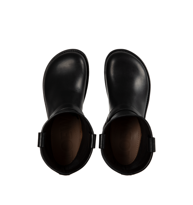 Image 4 of 4 - BLACK - LOEWE Campo Biker Boot featuring hardware details and LOEWE Anagram embossed loops on the side for an easy step-in, 30mm heel height and Goodyear construction with leather outsole. 100% leather.  