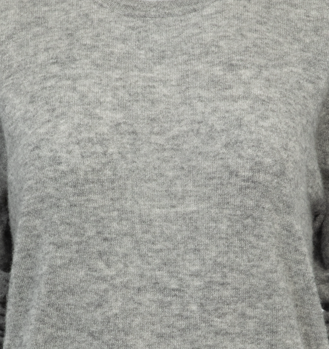 Image 3 of 3 - GREY - SAINT LAURENT Crew Sweater featuring loose fit, crewneck and ribbed trims. 60% cashmere, 40% silk. 