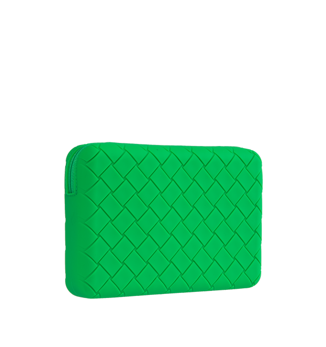 Image 2 of 3 - GREEN - BOTTEGA VENETA Zipped Pouch featuring single main compartment, zip closure and unlined. 5.7" x 8.3" x 1.8". Made in Italy. 