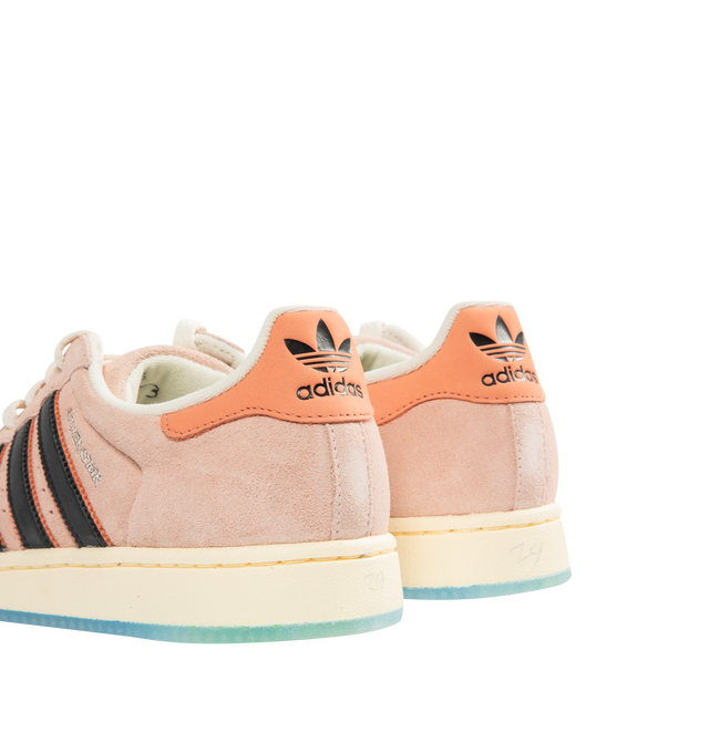 Image 3 of 5 - PINK - ADIDAS SpongeBob's Patrick Superstar Sneaker featuring 3-stripes, custom Patrick graphic on the tongue, translucent outsole reveals underwater scenes from under the sea, suede upper, lace up closure, branded details, rubber shell toe and rubber sole. 
