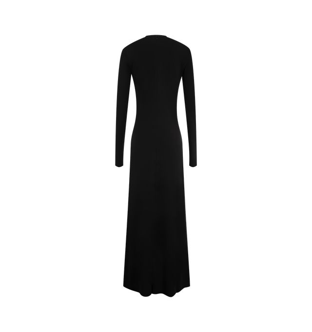 Image 2 of 2 - BLACK - Toteme Women's Long-Sleeve Every Day Dress is crafted from a lightweight stretch jersey and features a streamlined silhouette with a classic crew neckline, long sleeves, and an effortless drape for all-day comfort. This designer dress combines understated elegance with Toteme's signature minimalist aesthetic, creating a versatile wardrobe essential for everyday wear or elevated styling. Main Material: 96% Viscose, 4% Elastane. 