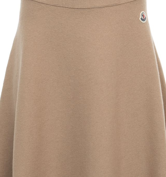 Image 3 of 3 - BROWN - MONCLER Knitwear Skirt featuring extra-fine Merino wool and cotton blend, fully-fashioned double knit, gauge 12 and elastic waistband. 62% wool, 29% cotton, 8% polyamide/nylon, 1% elastane/spandex. 