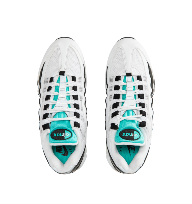 Image 5 of 5 - WHITE - NIKE Air Max 95 OG Sneaker featuring textile and synthetic leather upper, visible Max Air cushioning, flex grooves in the midsole and outsole, foam midsole and rubber outsole. 