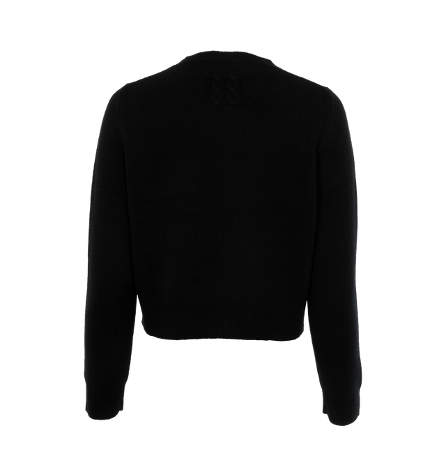 Image 2 of 3 - BLACK - NILI LOTAN Venus Sweater featuring light to medium weight gauge slim sweater, fully fashioned along neck, sleeve and arm hole and center back signature cableknit detail. 100% cashmere.  