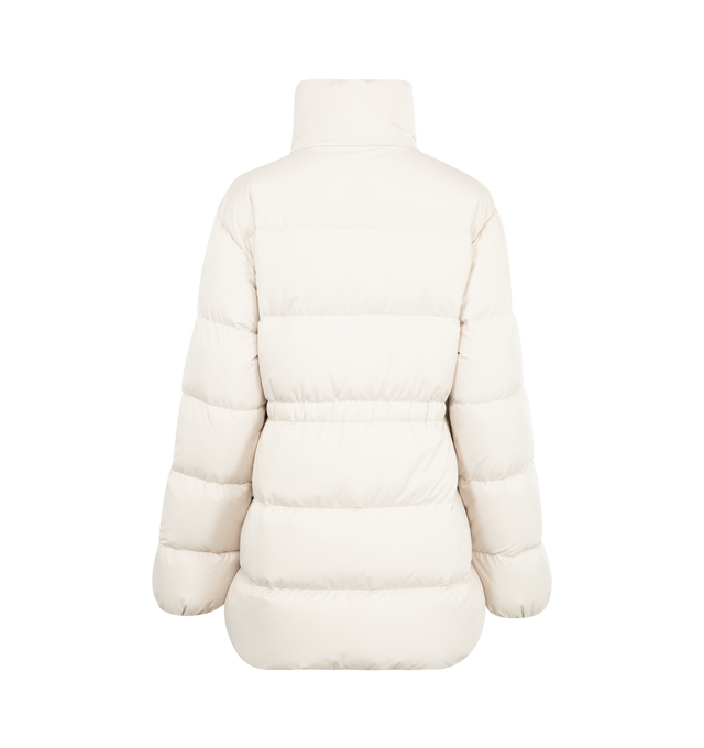 Image 2 of 3 - WHITE - MONCLER Brossette Short Down Jacket featuring recycled polyester lining, down-filled, zipper closure, zipped pockets and elastic waistband and cuffs. 100% polyester. Padding: 90% down, 10% feather. 
