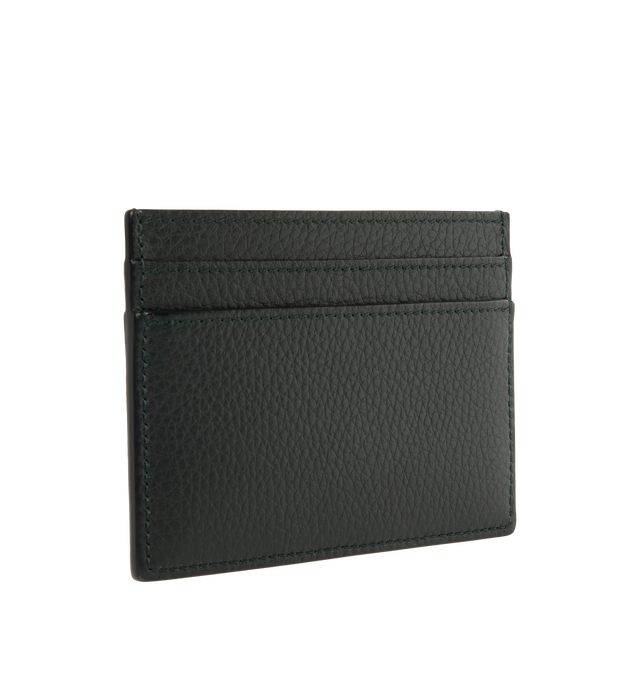 Image 2 of 3 - GREEN - Saint Laurent Mens Card Holder is crafted from leather. Features multiple card slots and gold-tone hardware. Dimensions: 10.5  7.5 cm. Main Material: Leather; Hardware: Gold-Tone Metal. Made in Italy. 