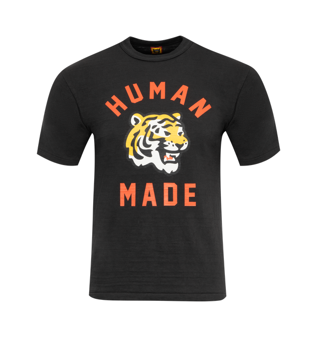 Image 1 of 2 - BLACK - HUMAN MADE Graphic T-Shirt #02 featuring crew neck, short sleeves, logo on front. 100% cotton. 