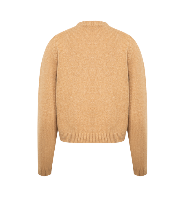 Image 2 of 2 - BROWN - KHAITE Leta Sweater featuring a luscious pullover in densely knit cashmere, designed for a shrunken look, with cropped hem and bracelet sleeves. 100% cashmere. 