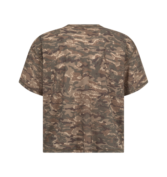 Image 2 of 3 - MULTI - Satisfy Men's Space-O Shell Running Top is crafted from lightweight Space-O perforated micro jersey and features precision-punched openings for exceptional breathability. Designed with a regular fit, the four-way stretch construction moves naturally with the body, while fast-drying performance supports long-distance and high-intensity efforts. Finished with an exterior detachable care label for distraction-free comfort. Main Material: Space-O 73% nylon, 27% elastane.  