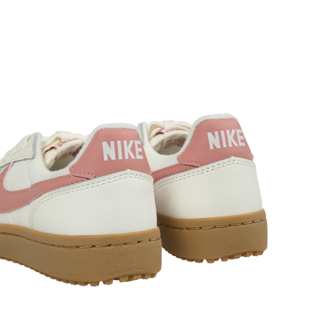 Image 3 of 5 - WHITE - Nike Field General Low Sneakers are a lace-up, low-cut style with a vintage look, waffle soles, cushioned collars, and fleece lining.  