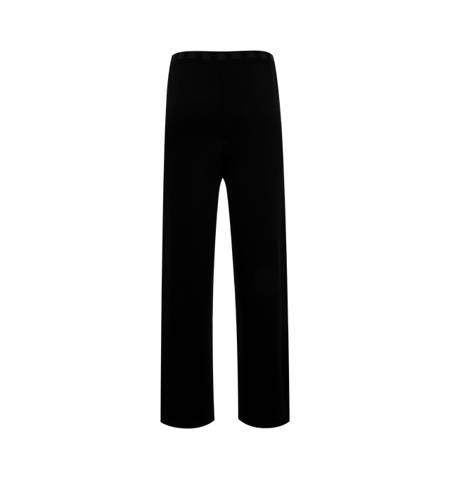 Image 2 of 3 - BLACK - Bode Johnny Knit Pants have an elastic waist, an inside coin pocket, and crocheted ribbon details. 100% cotton. Made in Peru.  