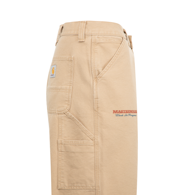 Image 3 of 3 - BROWN - CARHARTT WIP OG Single Knee Pant featuring heavyweight cotton, Dearborn Canvas in a loose straight fit, triple-stitched, Bartack stitching at vital stress points, zip fly, graphic prints, tool pockets, hammer loop and woven Square Label on the rear. 100% organic cotton. 