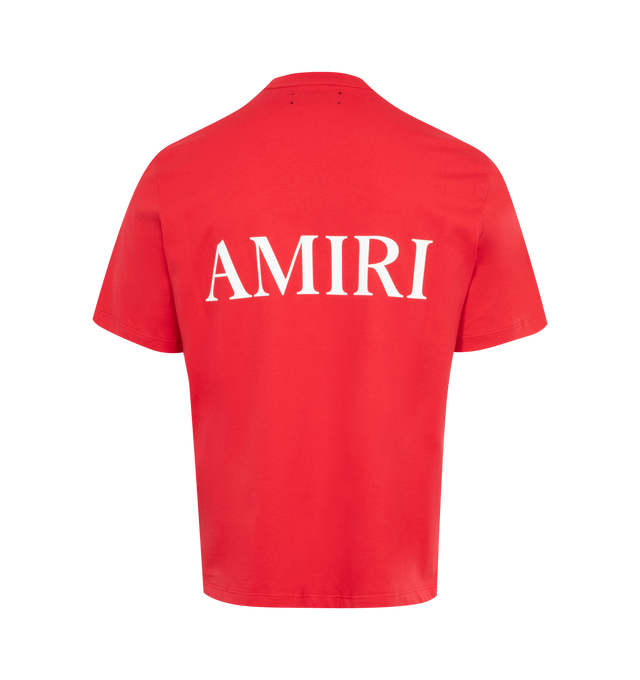 Image 2 of 2 - RED - AMIRI MA T-Shirt featuring rib knit crewneck and logo printed at chest and back. 100% cotton. Made in Italy. 