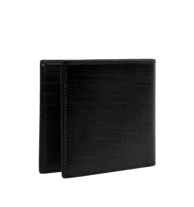 Image 2 of 3 - BLACK - SAINT LAURENT East West Wallet featuring silver toned hardware, eight card slots, two bill slots, two receipt compartments and leather lining. 4.3" X 3.7" X 1". 100% calfskin leather. 