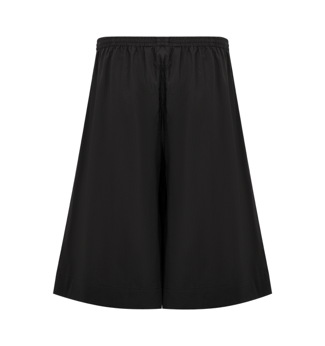 Image 2 of 2 - BLACK - DEIJI STUDIOS Long Lounger Short featuring easy pull-on, long line boxer, button detail at front placket and a gathered elastic waistline for a relaxed fit. 100% GOTS certified organic cotton. 