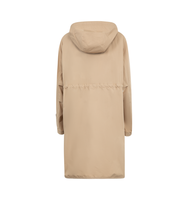 Image 2 of 4 - NEUTRAL - Moncler Meudon Jacket and Detachable Vest has a hooded drawstring neck, a 2-way zip front closure with a snap-over placket, a detachable quilted vest, snap cuffs, flap pockets, and an adjustable drawstring waist. Down and feather fill. Polyester and cotton exterior.  