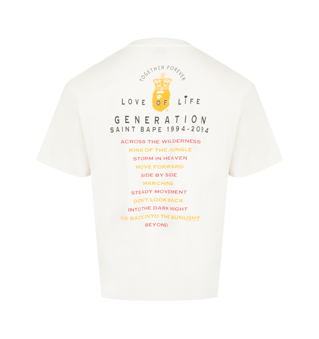 Image 2 of 2 - WHITE - ST MICHAEL Bape Generation T-Shirt featuring crew neck, short sleeves and graphic on front and back. 100% cotton. Made in Japan. 