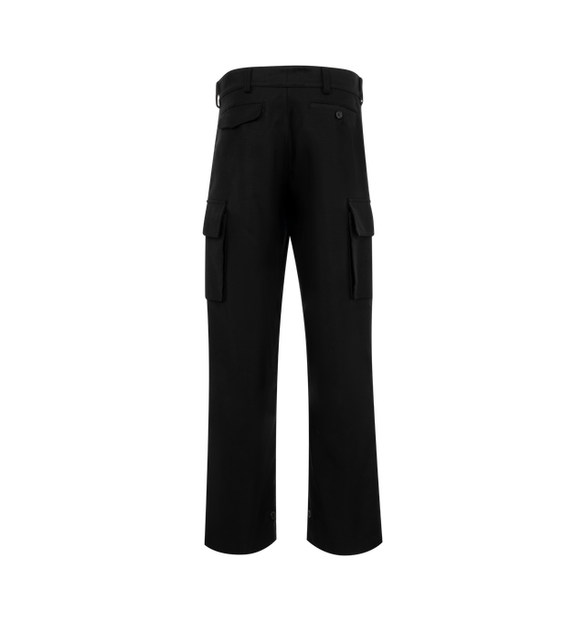 Image 2 of 3 - BLACK - Marni Cargo trousers made from organic cotton satin with a compact texture and velvety feel. Relaxed fit. Side pockets, flap pockets on the legs, and back pockets. Zip closure with horn button. 100% Cotton Woven 