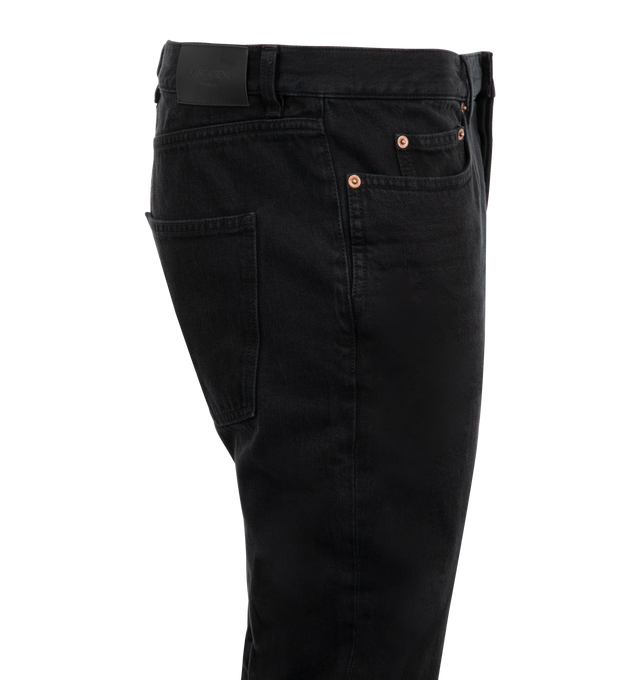 Image 3 of 3 - BLACK - Saint Laurent Mid-rise five-pocket pants featuring a relaxed slim fit, button fly and waistband with belt loops. 100% COTTON. Made in Italy. 