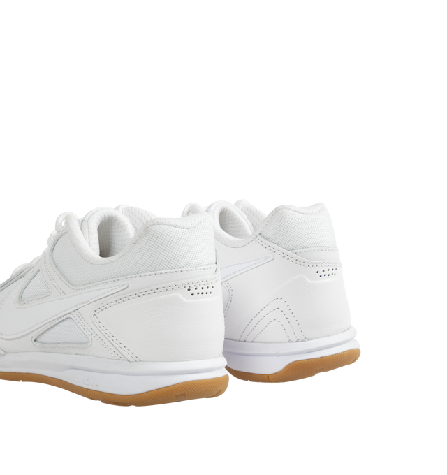 Image 3 of 5 - WHITE - Nike Gato Sneaker, a revived 2010 indoor soccer shoe with premium leather and suede mixed with breezy textile underlays for a breathable and durable fit. Featuring foam midsole providing soft comfort and gum rubber sole for a retro look with plenty of grip. 