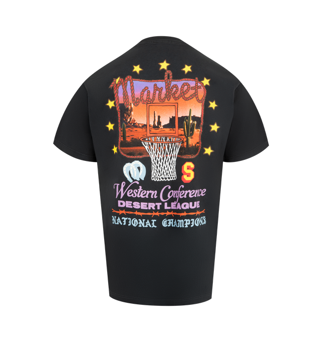 Image 2 of 2 - BLACK - MARKET Desert League Graphic T-Shirt featuring a relaxed fit, crewneck, short sleeves and graphic on front and back. 100% cotton. 