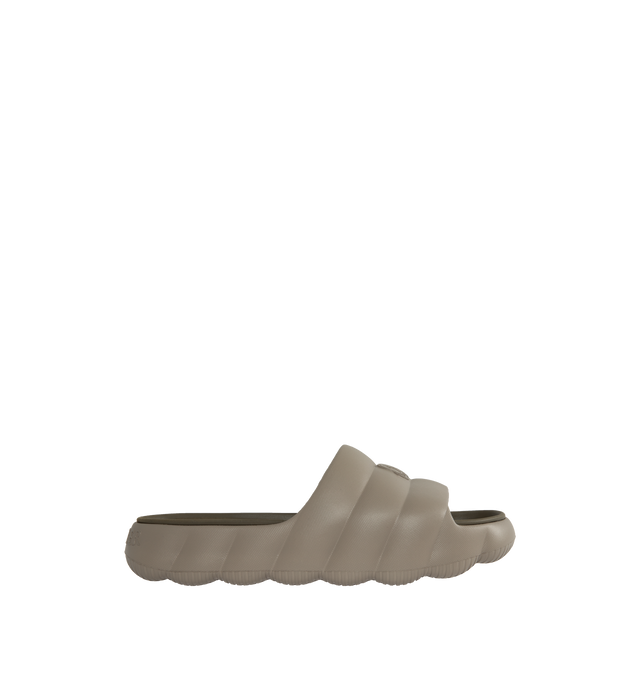 Image 1 of 4 - GREY - MONCLER Lilo Slides featuring slip on style, EVA upper and EVA sole. Sole height 4 cm. 100% elastodiene.  