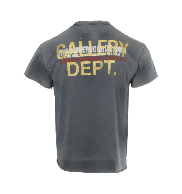Image 2 of 4 - BLACK - GALLERY DEPT. Headline Records Tee featuring boxy fit, crew neckline, short sleeves, straight hem and screen-printed branding. 100% cotton. 