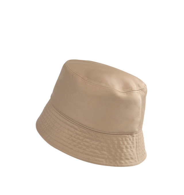 Image 2 of 2 - BROWN - MONCLER Bucket Hat featuring felt Moncler logo patch at front. 