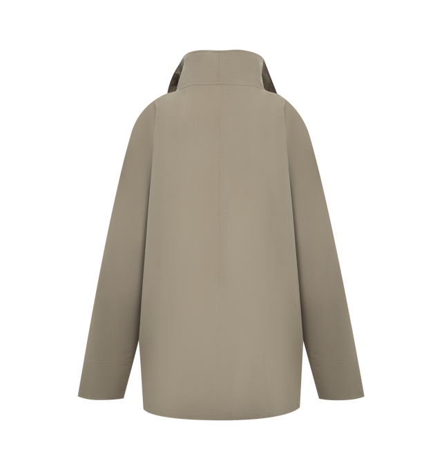 Image 2 of 2 - GREY - TOTEME Summer Parachute Jacket featuring snap buttons, patch pockets and light, washed and water-repellent fabric. 60% cotton organic, 40% polyamide recycled. 