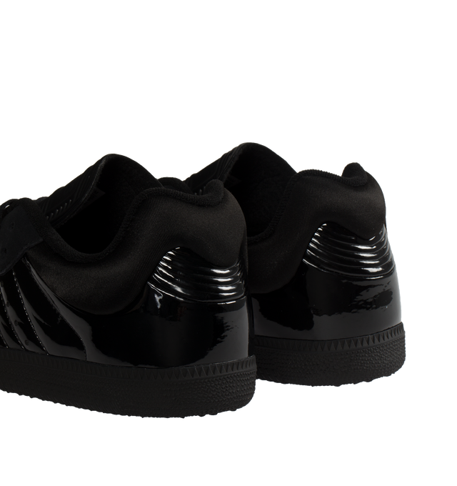 Image 3 of 5 - BLACK - Adidas Originals x Dingyun Zhang DYZ Samba lace-up sneakers in patent leather and suede with a matte embossed gum rubber sole and round toe. 