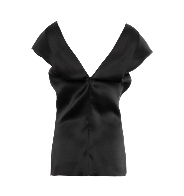 Image 2 of 3 - BLACK - KHAITE Ami Top featuring a fluid, flawlessly executed top that lets the exquisite silk gazar fabric shine. Wear on or off the shoulder. Concealed zipper at back. 100% silk. 