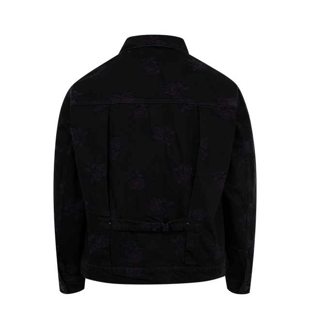 Image 2 of 3 - BLACK - Needles Jean Jacket has a classic collar, metal stud details, a button front closure, front patch pockets, and button cuffs. 85% cotton, 15% polyester. Made in Japan.  