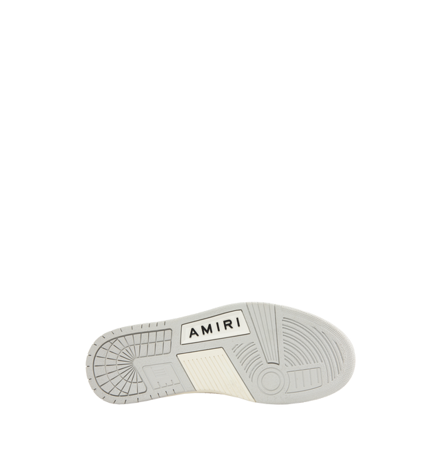 Image 4 of 5 - WHITE - AMIRI Skel Snake-Embossed Low-Top Sneakers featuring matte and snake-embossed leather, flat heel, round toe, lace-up vamp, logo on the tongue and heel, padded collar, skeleton motif on the side and rubber outsole.  