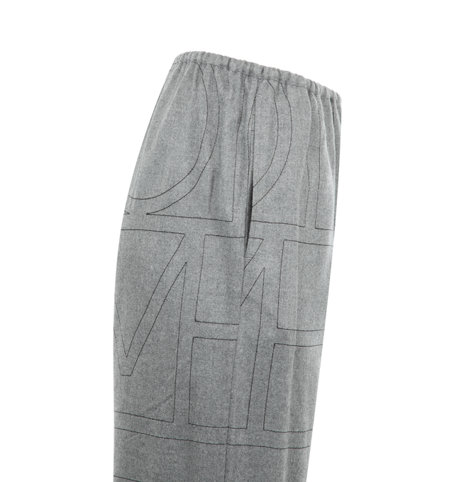 Image 3 of 3 - GREY - TOTEME MONOGRAM FLANNEL PJ BOTTOMS featuring contrast topstitching, elasticated waistband and slip pockets. 100% modal. 