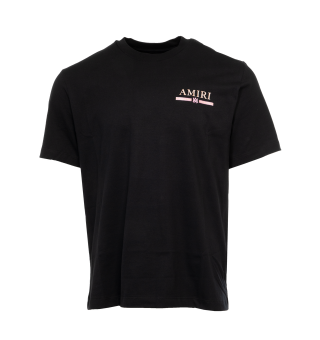 Image 1 of 4 - BLACK - AMIRI MA Watercolor Bar Tee featuring logo print at the chest, logo print to the rear, crew neck, short sleeves and straight hem. 100% cotton.  