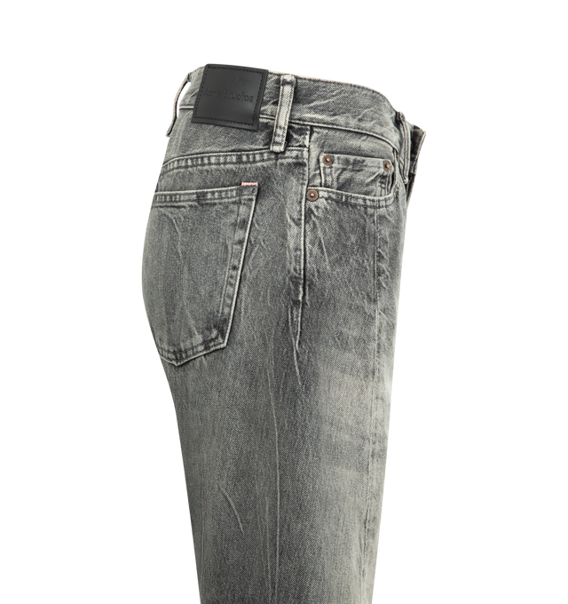 Image 3 of 3 - BLACK - ACNE STUDIOS 2006F Gothik Jean featuring loose fit, low waist, wide shaped leg, long length, 5-pocket construction and button fly closure. 82% cotton, 18% lyocell. 