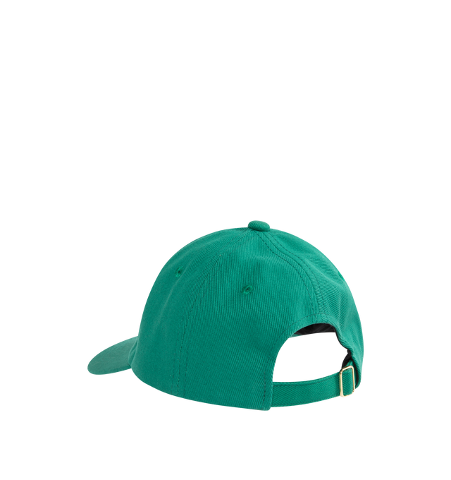 GREEN - CASABLANCA Casa Way Embroidered Cap featuring front embroidered logo detail and back adjustable strap. 100% cotton. Embroidery: 100% viscose. Made in Lithuania.