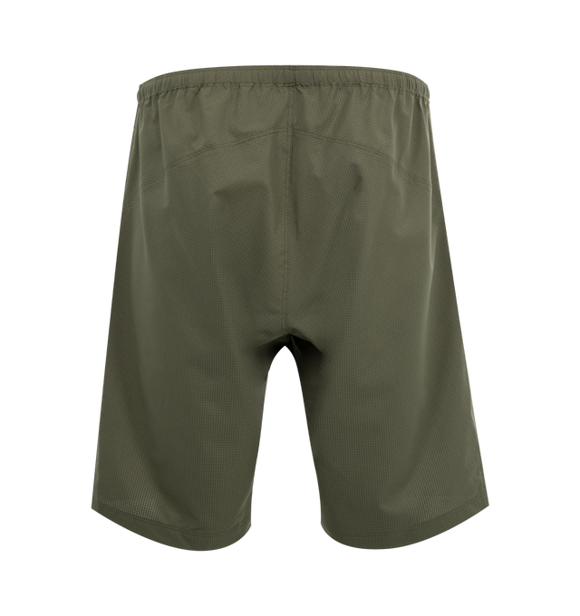 Image 2 of 3 - GREEN - NEEDLES Warm Up Short featuring drawstring waist and concealed zipper pockets. 100% polyester. Made in Japan. 