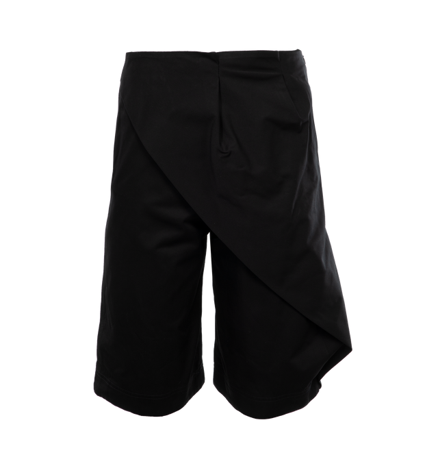 BLACK - Loewe Shorts crafted in lightweight cotton drill with folded pleats panel at the front. Featuring a relaxed fit, knee length, mid waist, loose leg, side zip fastening, seam pockets, rear welt pocket with Anagram embossed leather tab placed on the rear pocket. 100% cotton. Made in Italy.