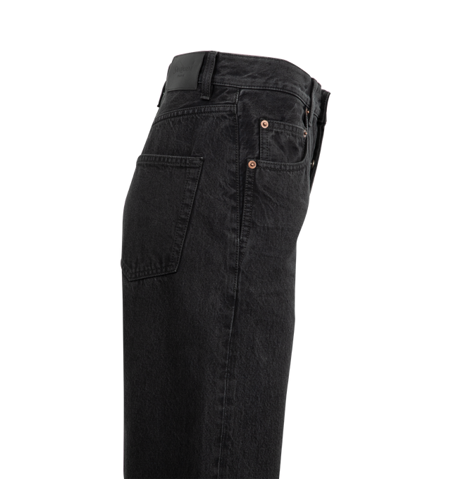 Image 3 of 3 - BLACK - SAINT LAURENT 90's Baggy Jeans featuring high-waist, five-pocket style, wide leg, zip fly and waistband with belt loops. 100% cotton. Made in Italy. 