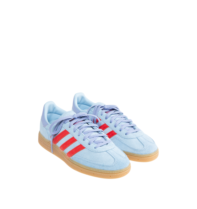 Image 2 of 5 - BLUE - ADIDAS Handball Spezial Sneaker featuring smooth leather upper accented with premium suede details, regular fit, lace closure, synthetic lining and rubber outsole. 