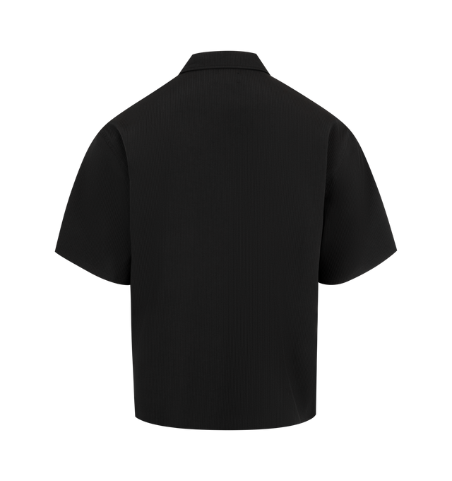 Image 2 of 2 - BLACK - Pleasures Electron Zip Polo is a quarter zip style with a pull tab, patch pockets at the chest, a pen pocket, and a woven brand label on the chest. 98% polyester, 2% spandex.  