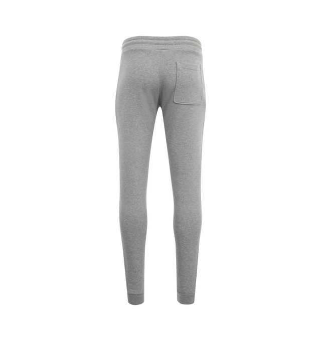 Image 2 of 3 - GREY - MONCLER Sweat Bottoms featuring cotton fleece, elastic waistband with drawstring fastening, side slant pockets and logo patch. 100% cotton. 