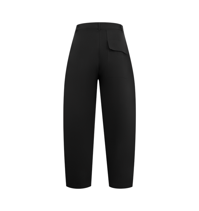 Image 2 of 3 - BLACK - STUDIO NICHOLSON Pocket Carpenter Pant featuring a single deep pleat, side pockets, single flap back pocket, button zip closure and belt loops. 64% polyester, 34% viscose, 2% elastane. 
